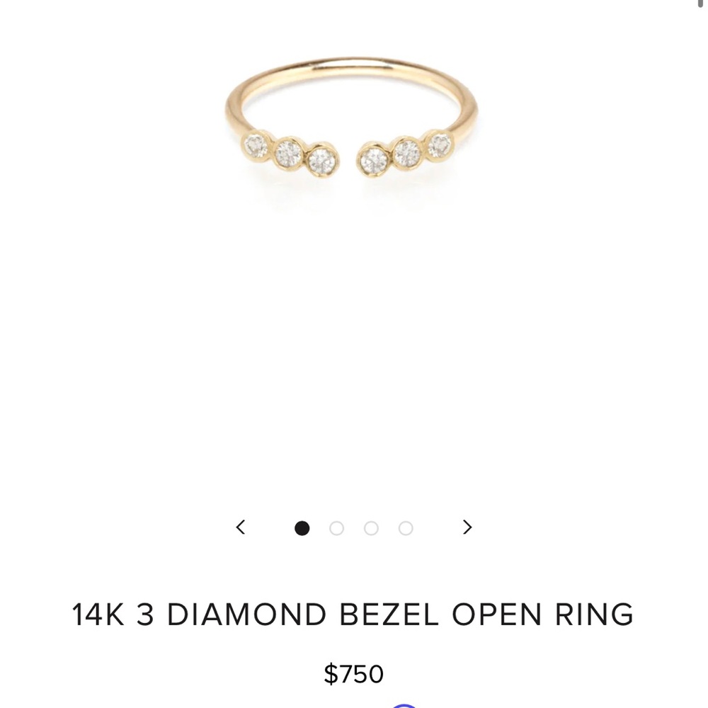 Zoe chicco 14k- 3 bezel diamond stacking ring